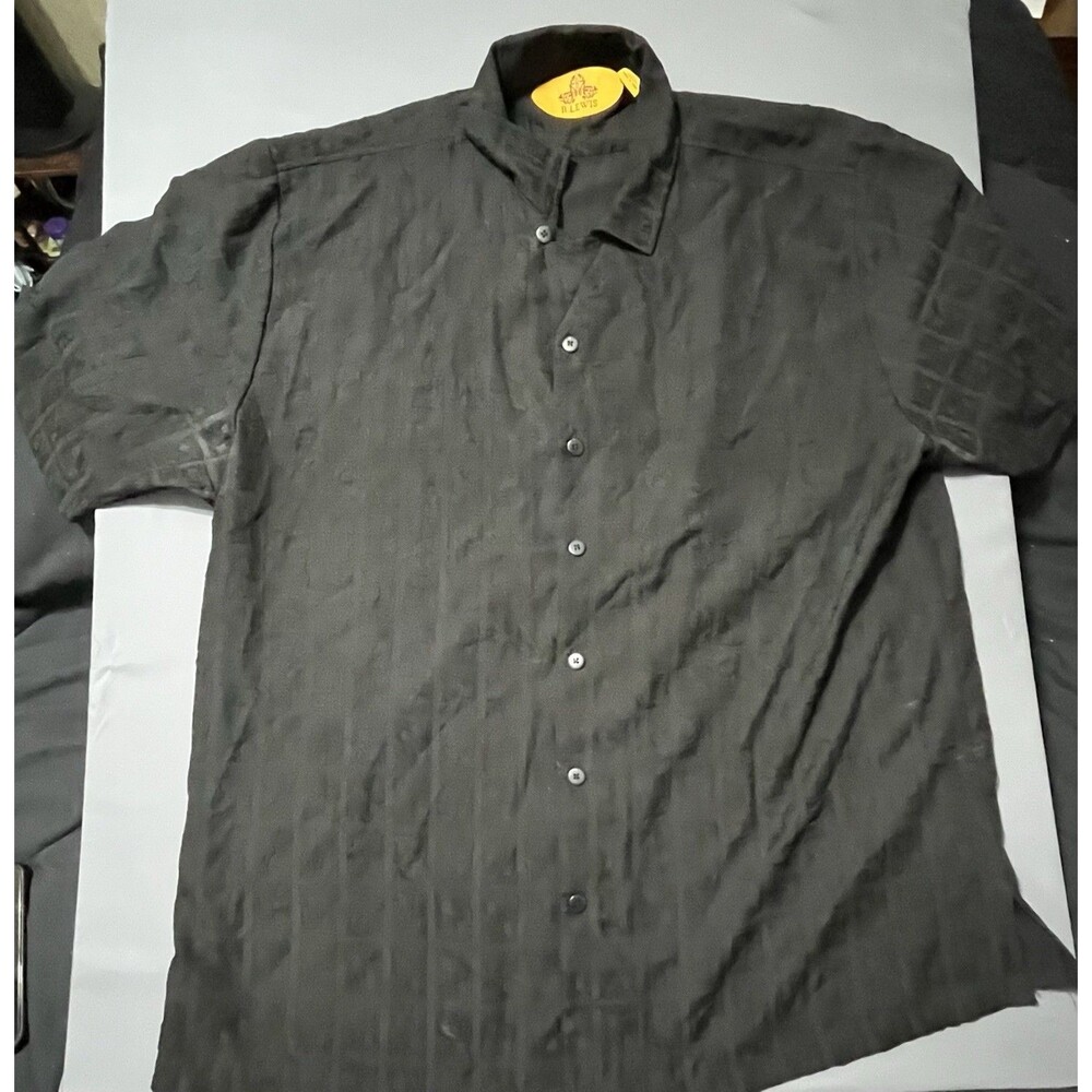 R. Lewis Men's Cotton Button Down Shirt 4XL Black , Contemporary Fit